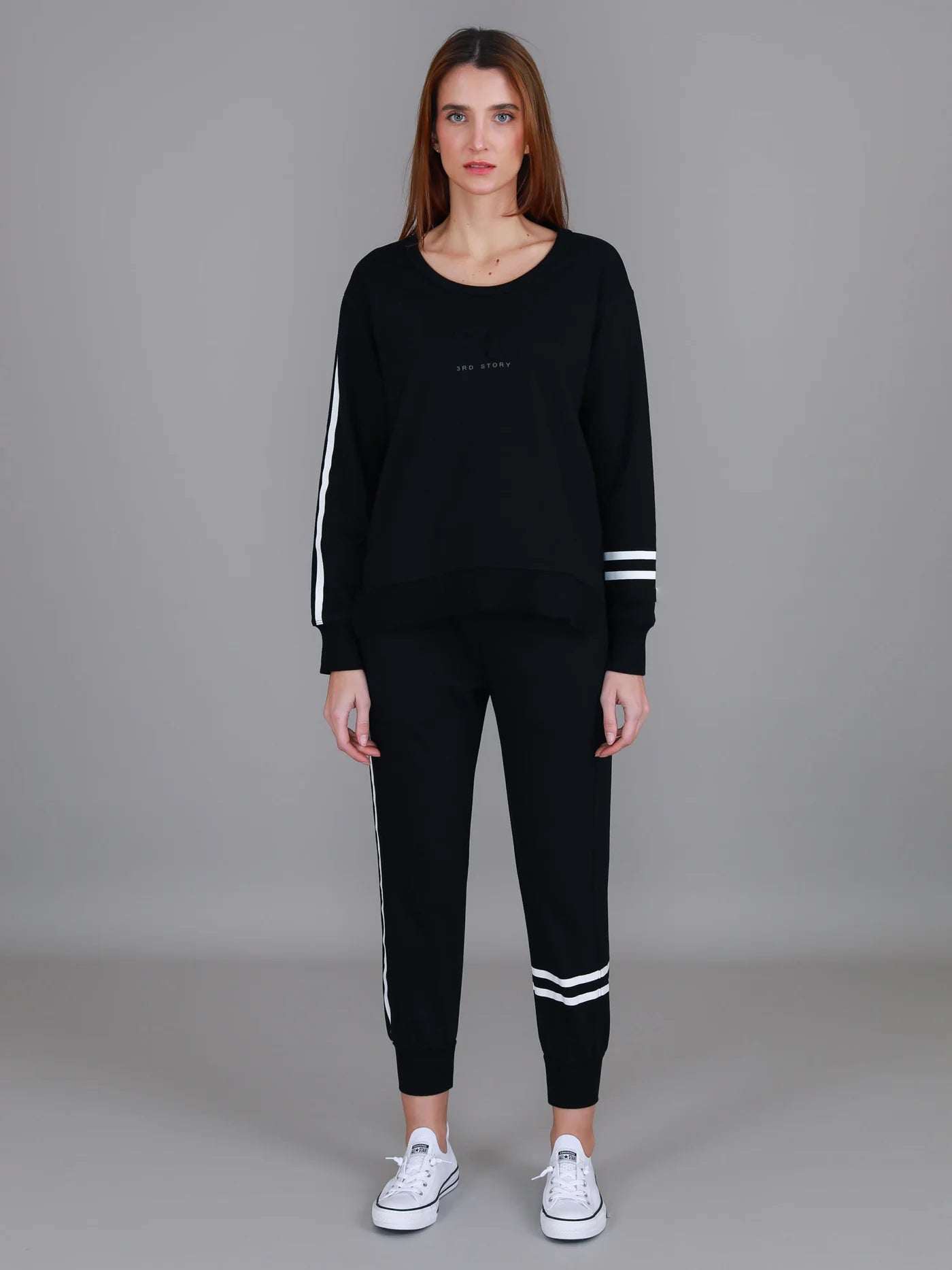 Jaimie Two Stripes Print Sweater