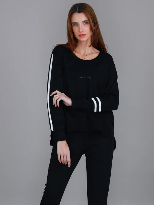 Jaimie Two Stripes Print Sweater