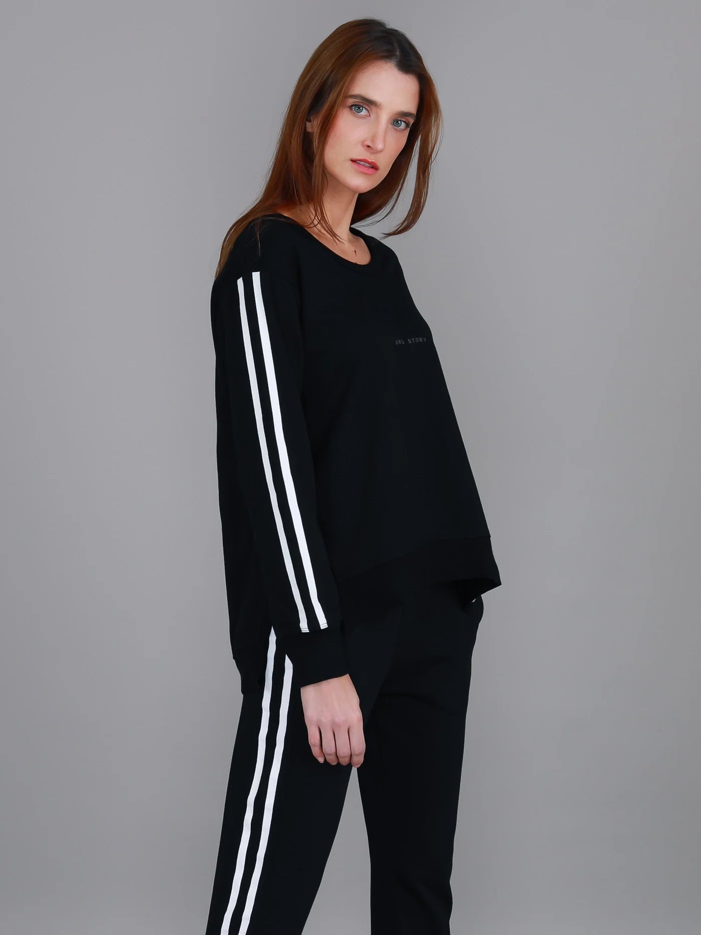 Jaimie Two Stripes Print Sweater
