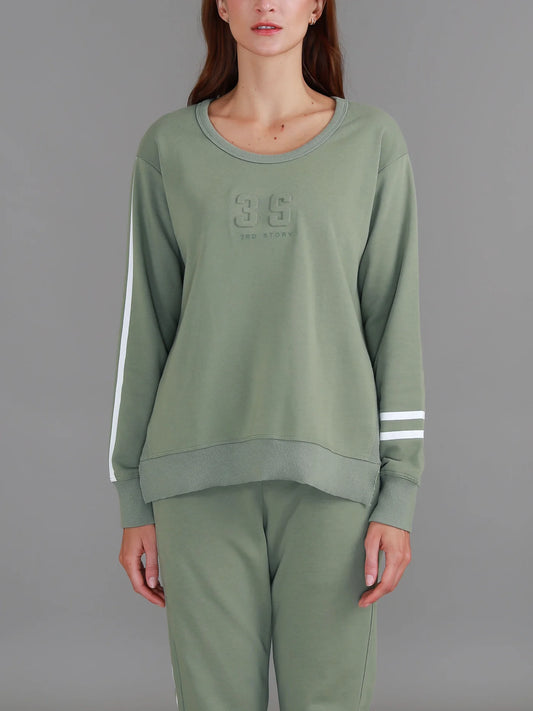 Jaimie Two Stripes Print Sweater