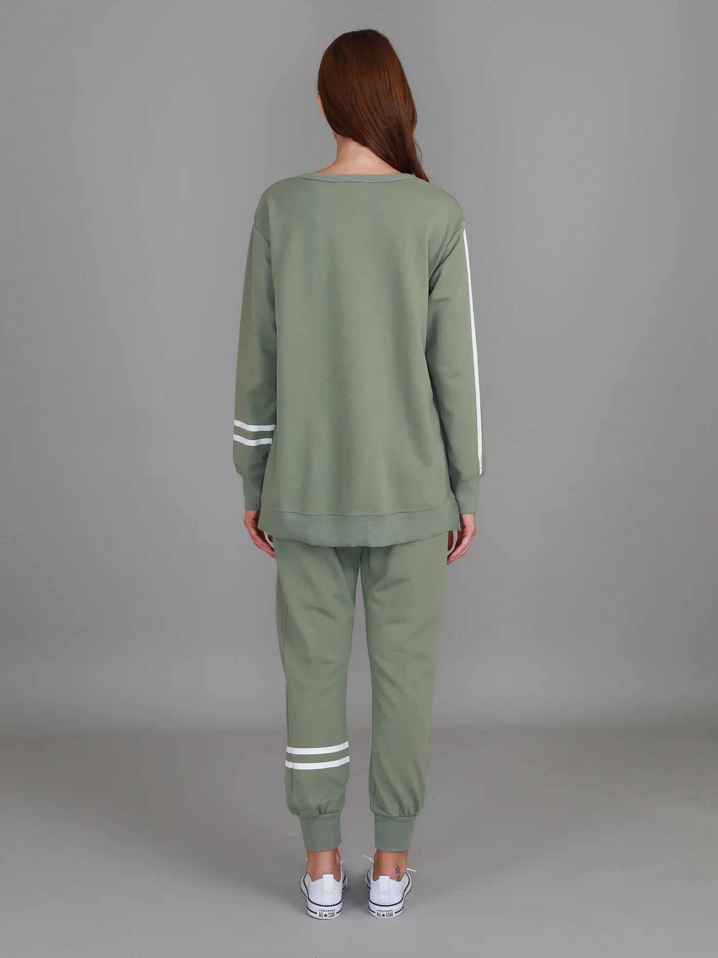 Jaimie Two Stripes Print Sweater