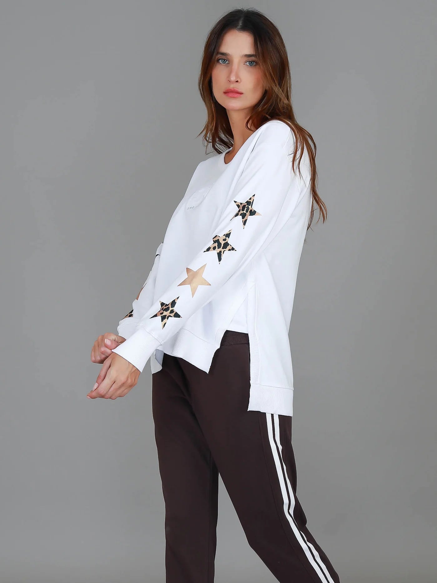 Rhodes Leopard Star Sweater - White