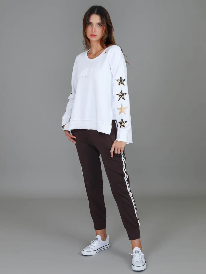 Rhodes Leopard Star Sweater - White