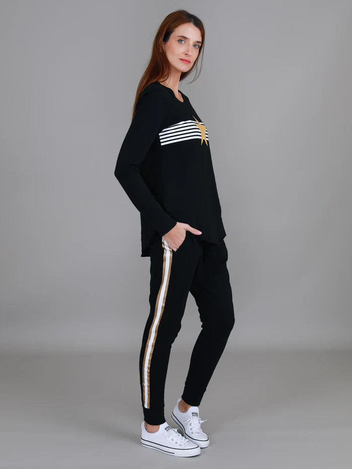 Nora Striped Gold Star Long Sleeve Tee