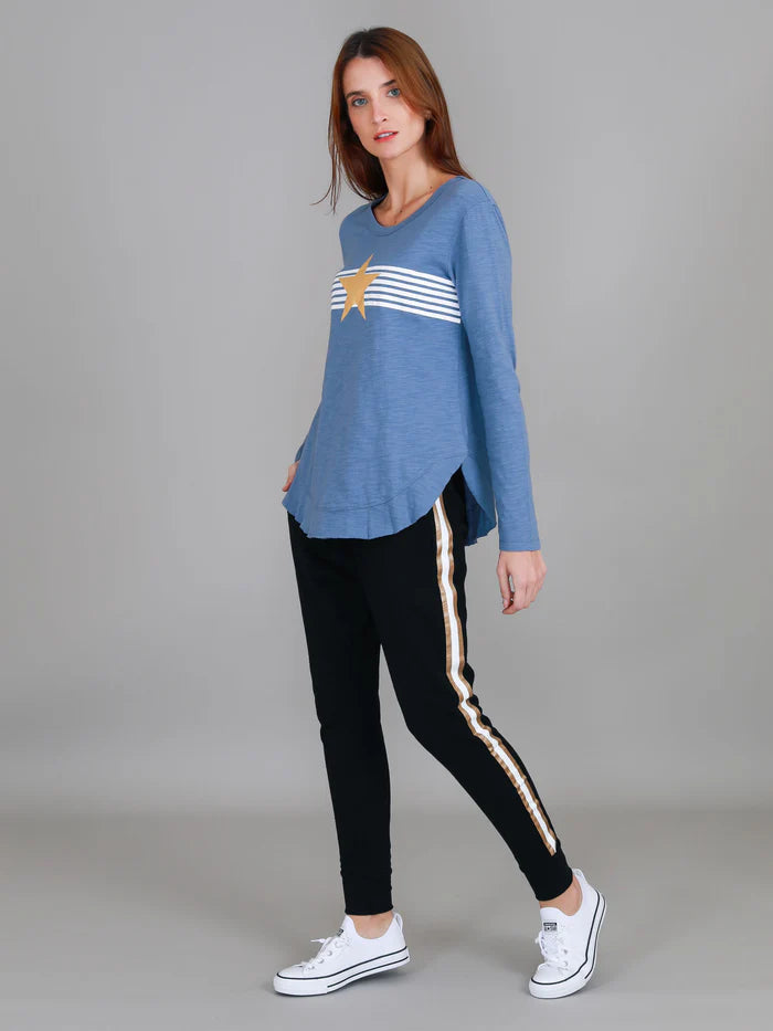 Nora Striped Gold Star Long Sleeve Tee