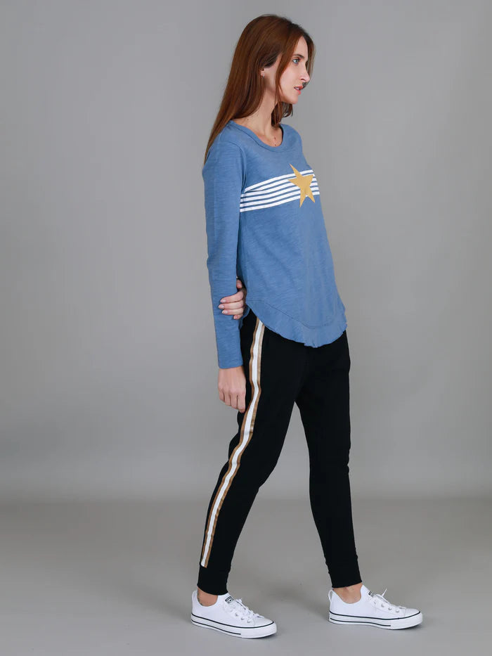 Nora Striped Gold Star Long Sleeve Tee