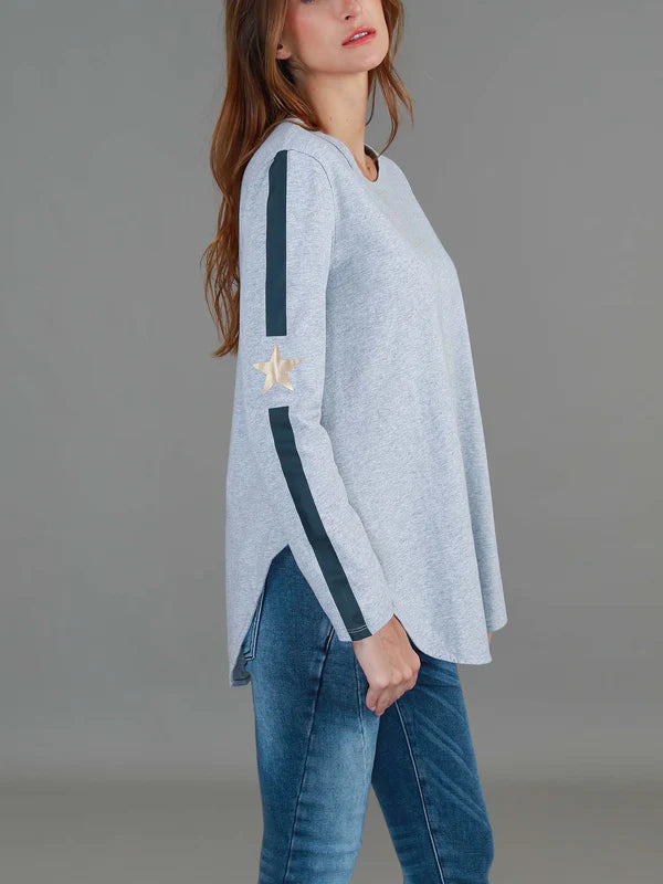 Junee Curved Hem Long Sleeve Tshirt