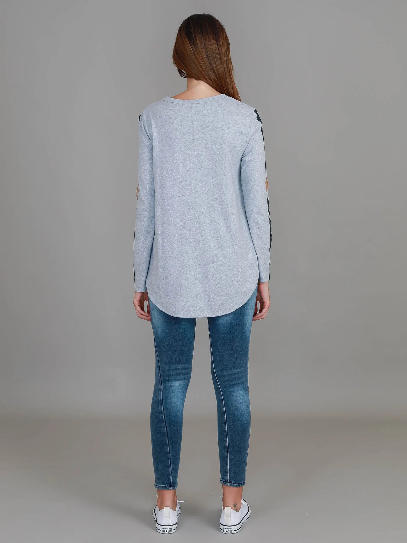 Junee Curved Hem Long Sleeve Tshirt