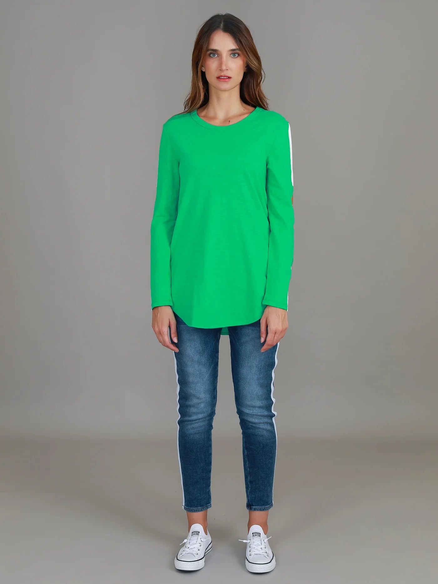 Junee Curved Hem Long Sleeve Tshirt