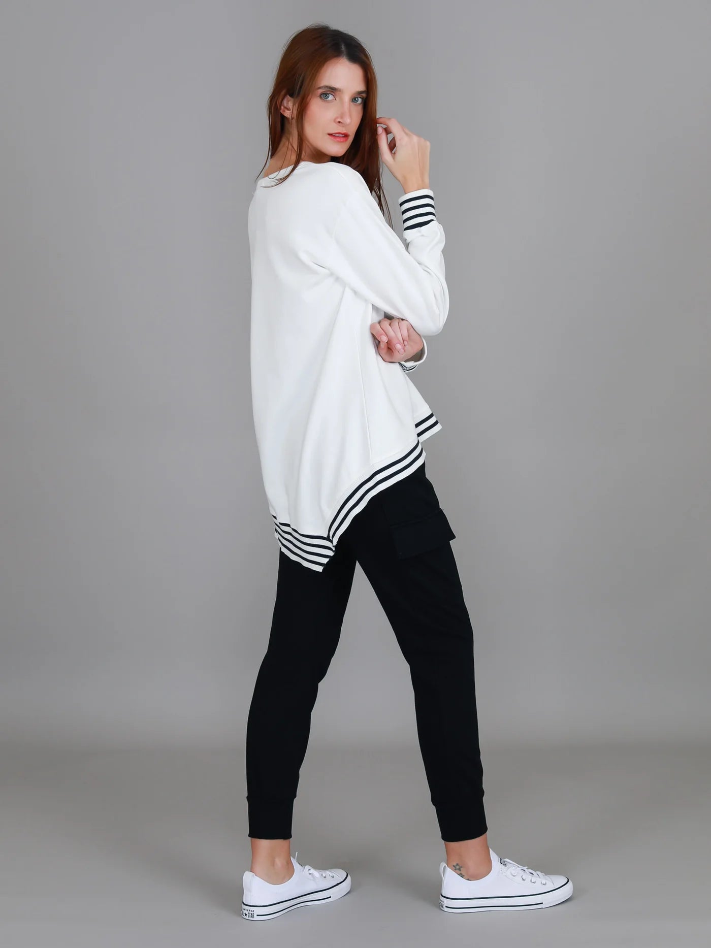 Gwyneth Striped Rib Sweater