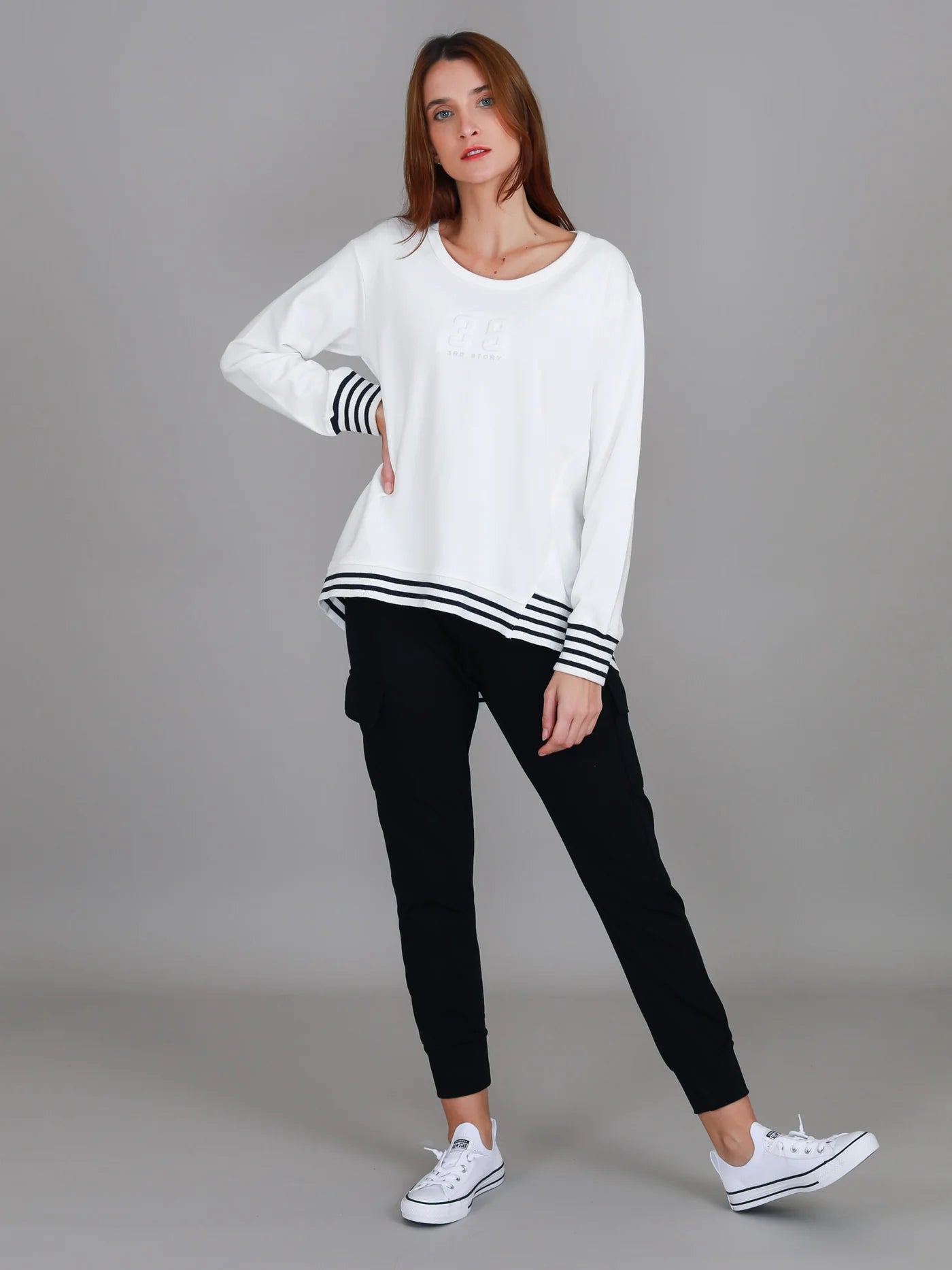 Gwyneth Striped Rib Sweater