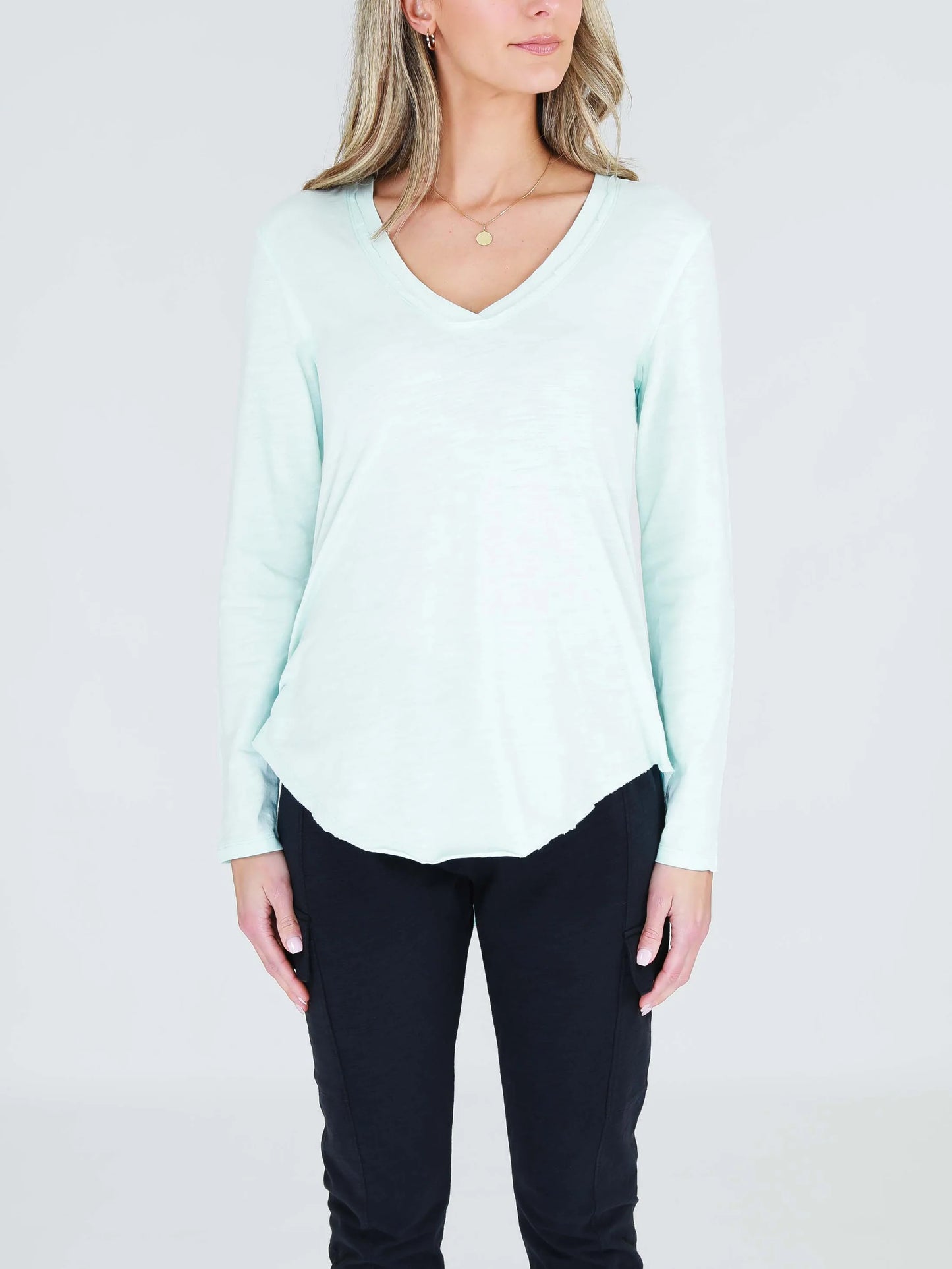 Nora Long Sleeve V Neck Tee