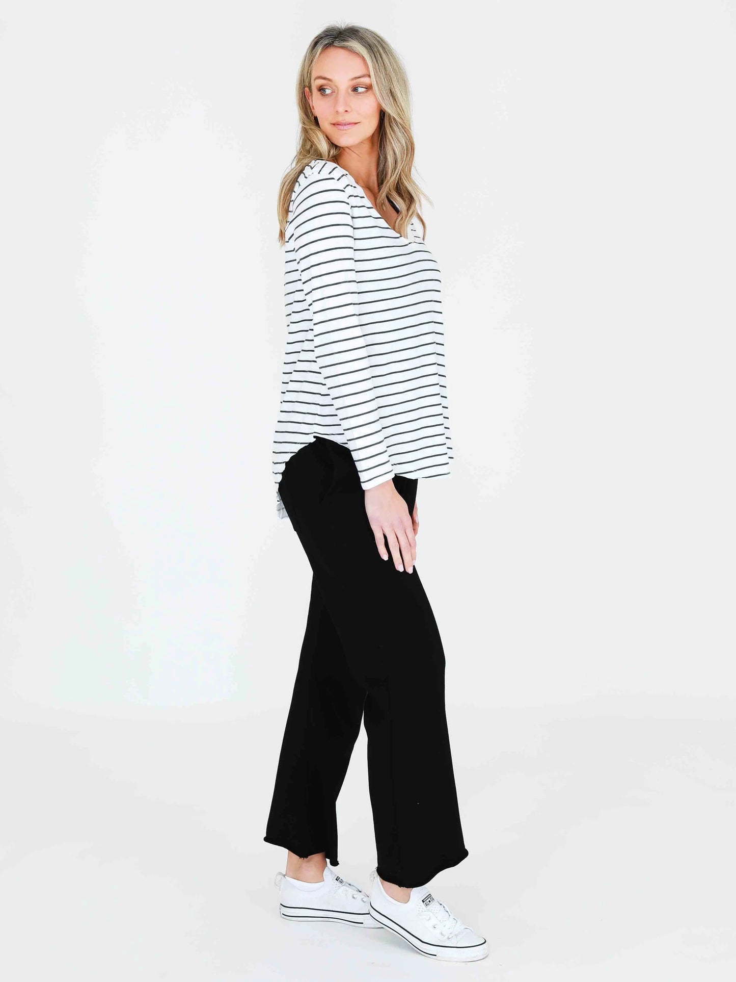Nora Long Sleeve V Neck Tee
