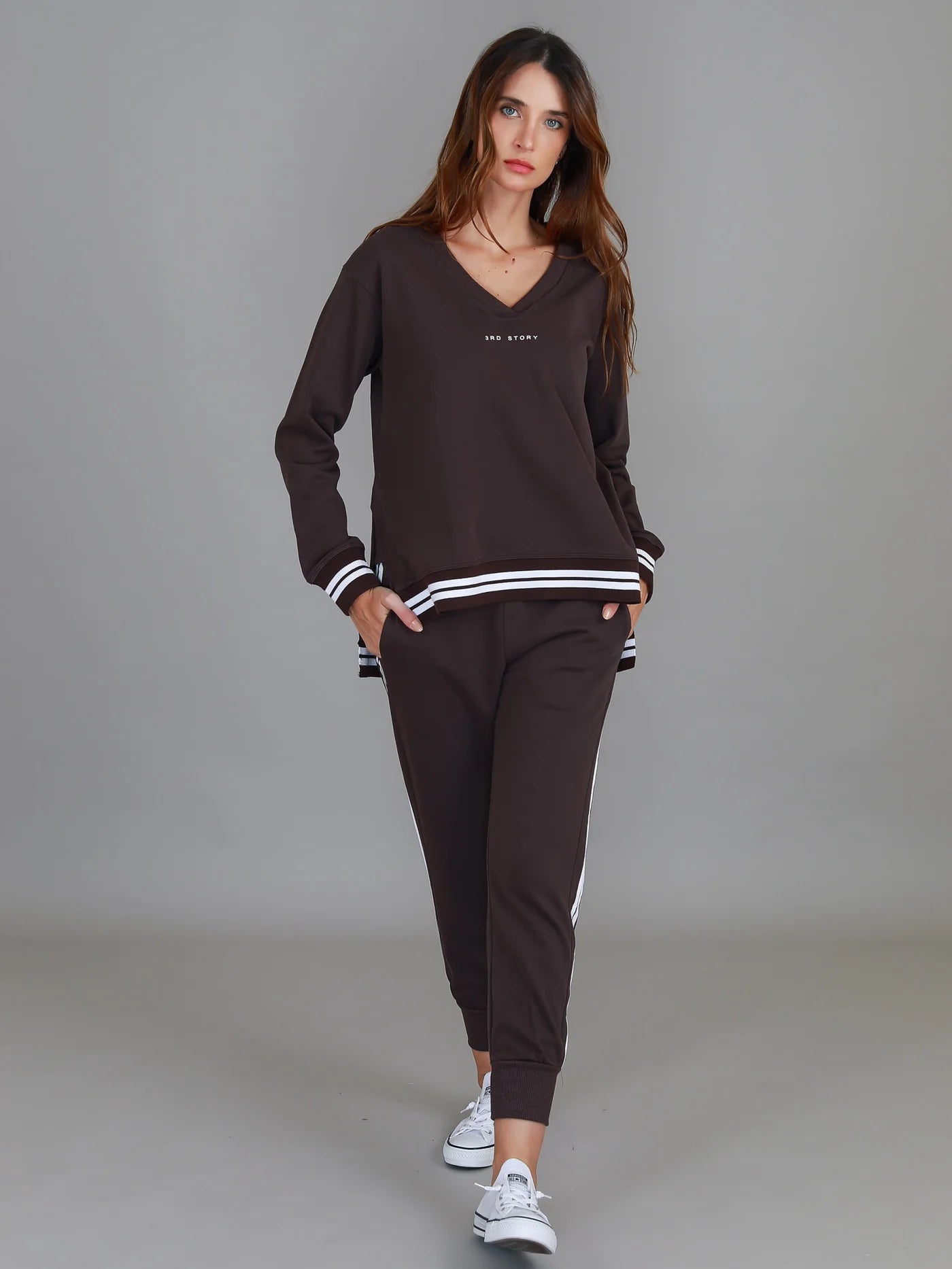 Pammy V Neck 3S Logo Sweater