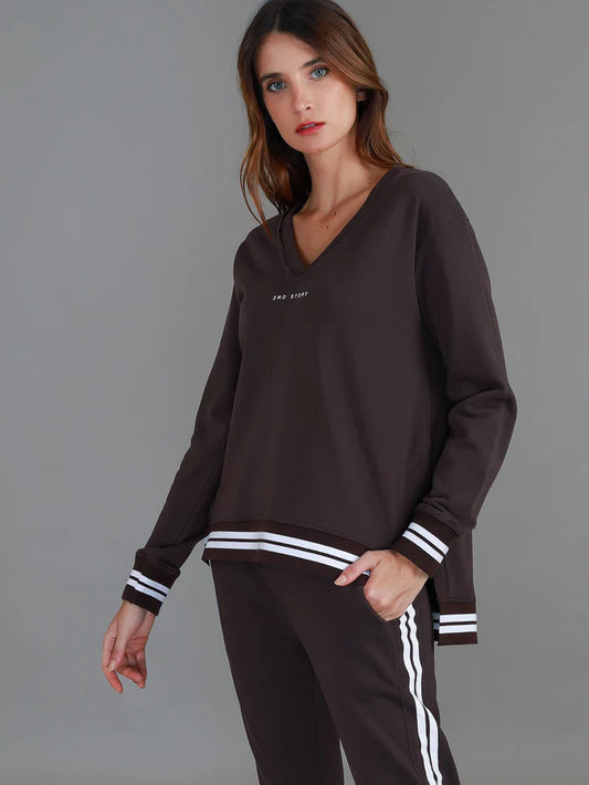 Pammy V Neck 3S Logo Sweater
