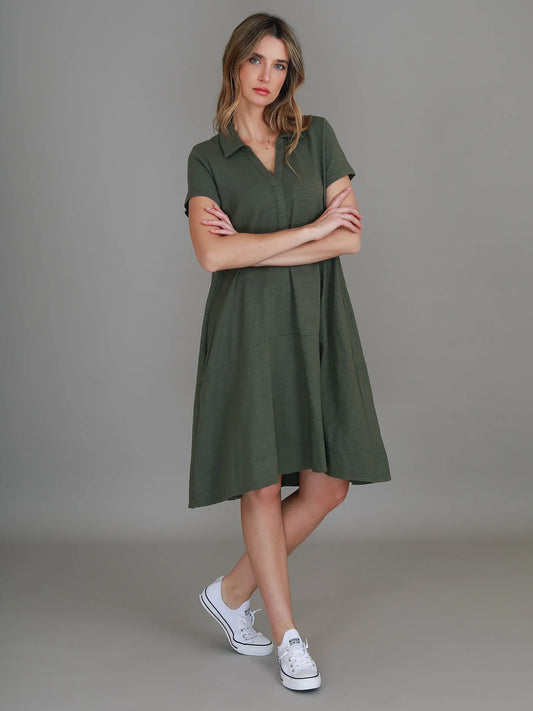 Tibby A-Line Polo Shirt Dress (Plus Size)