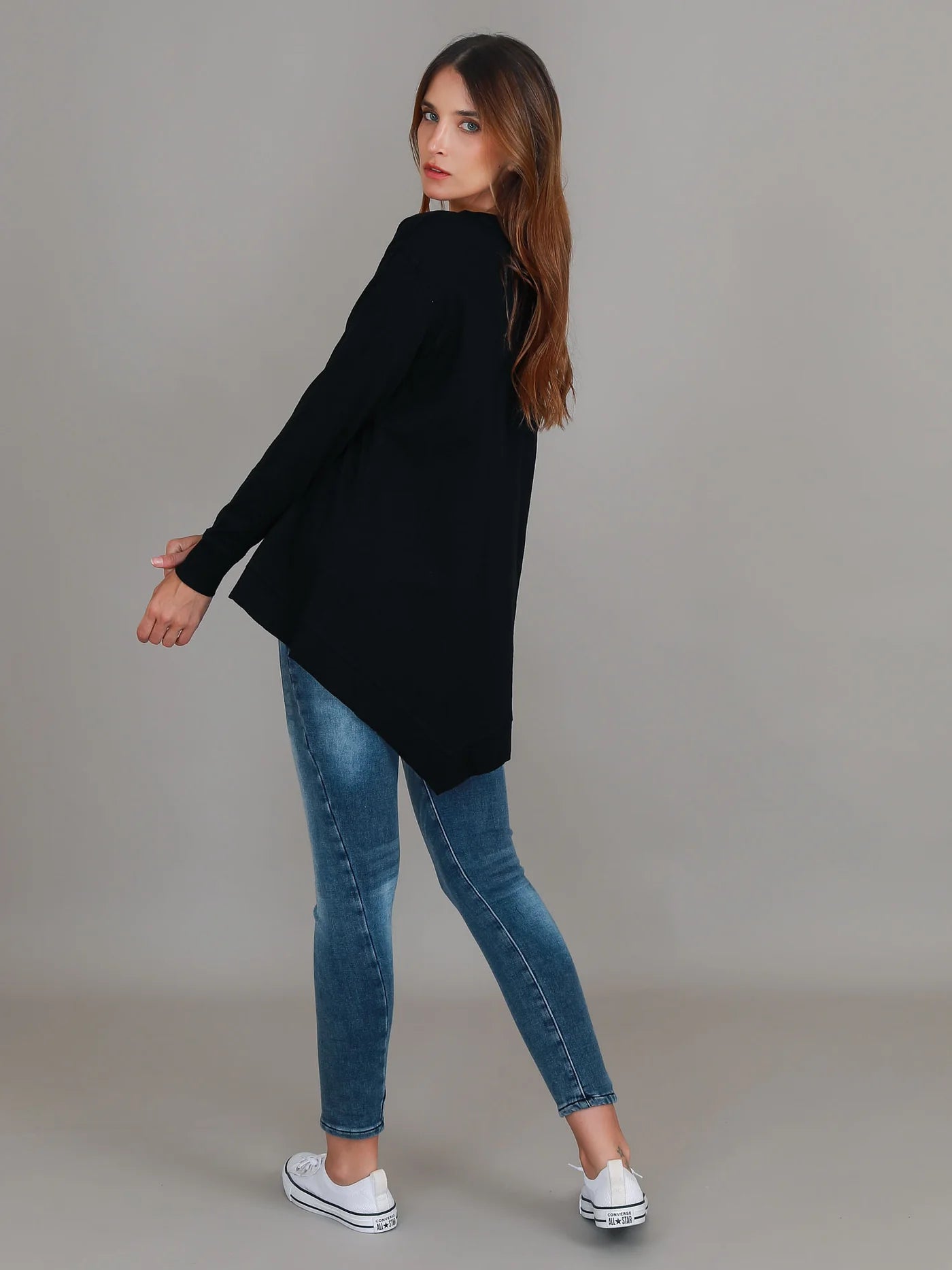 Weslie Long Line Asymmetrical Cardigan (Plus Size)