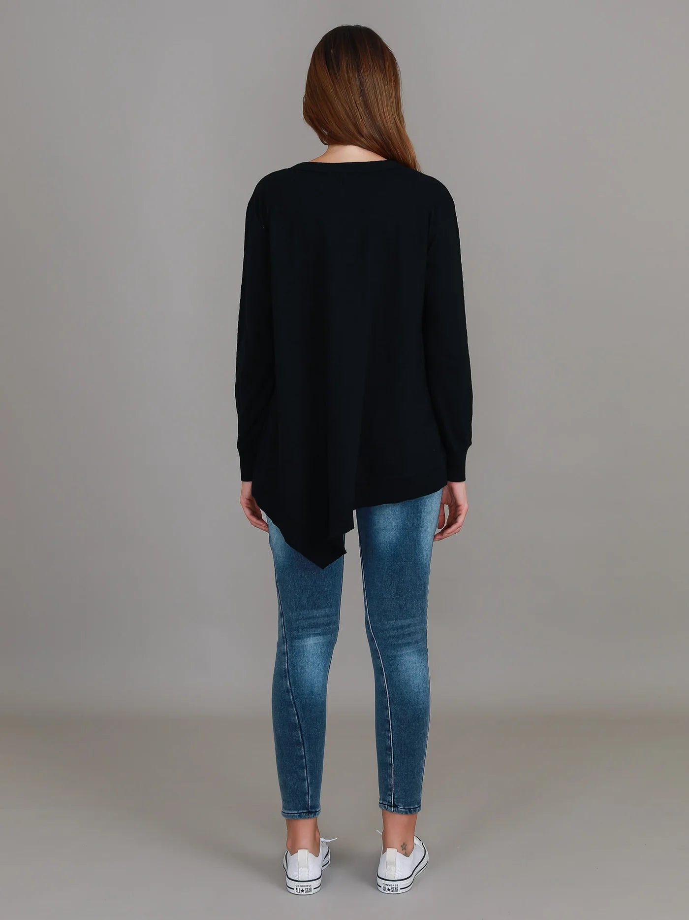 Weslie Long Line Asymmetrical Cardigan (Plus Size)