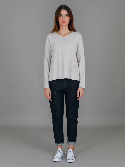 Sonya Long Sleeve Cropped Hip-Length T-Shirt