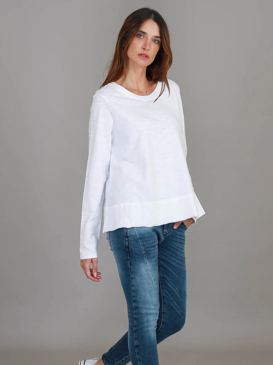 Sonya Long Sleeve Cropped Hip-Length T-Shirt