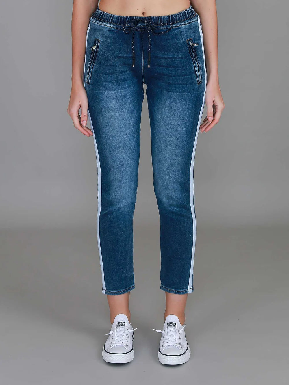 Molly Stripe Jogger Drawstring Jeans