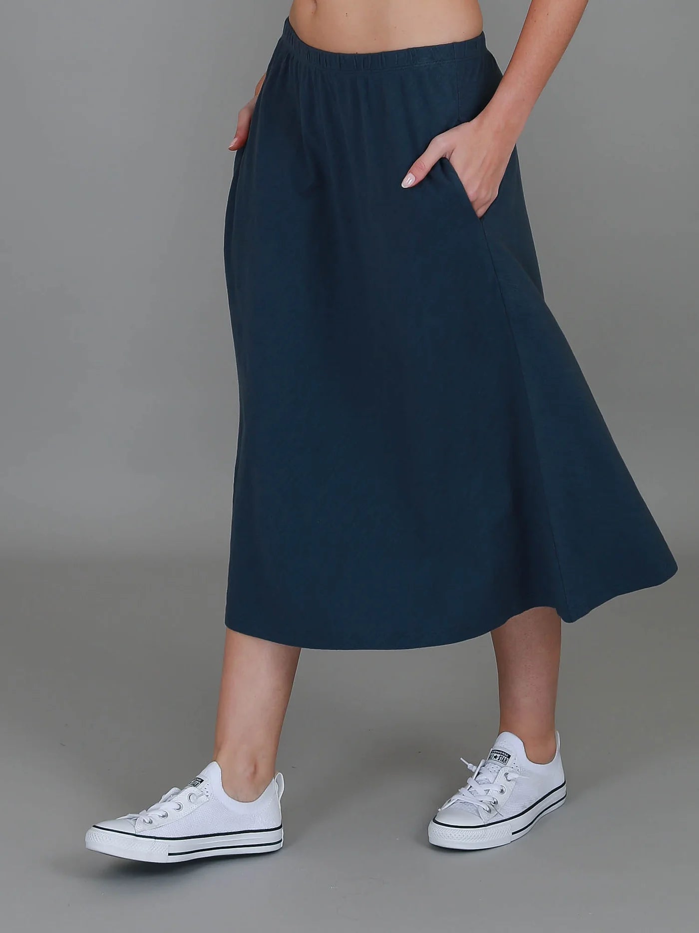 Heathmont Midi Slip on Skirt - Black
