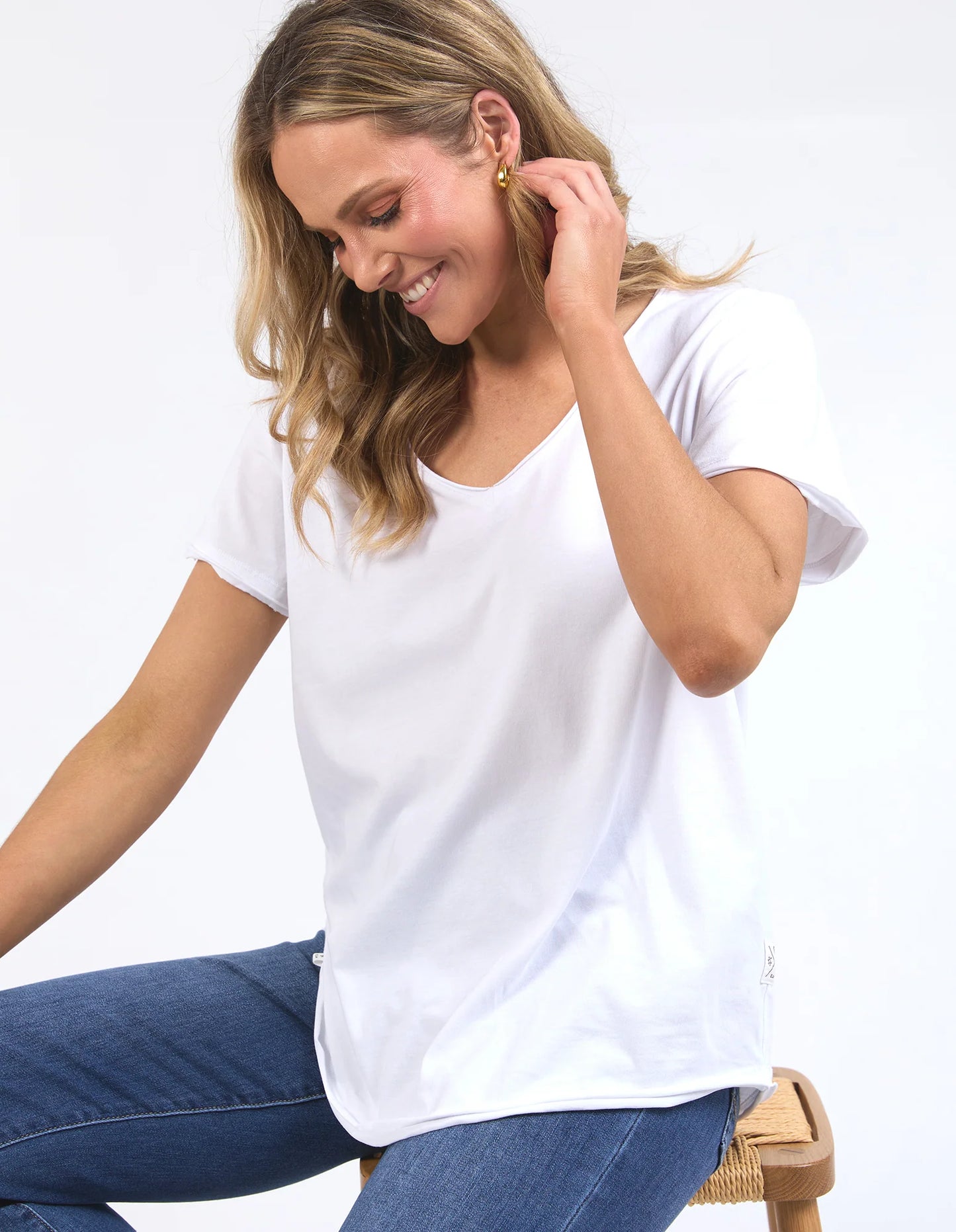 Pima V Tee - White (Plus Size)
