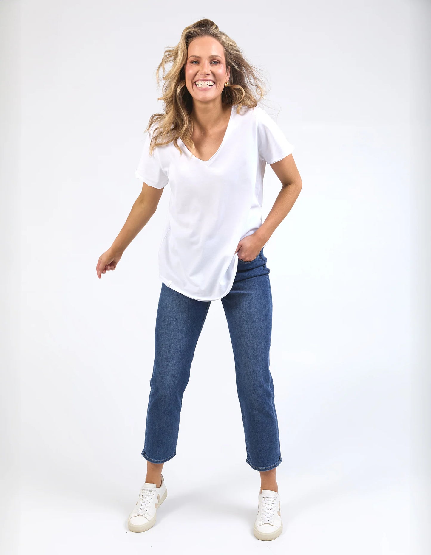 Pima V Tee - White (Plus Size)