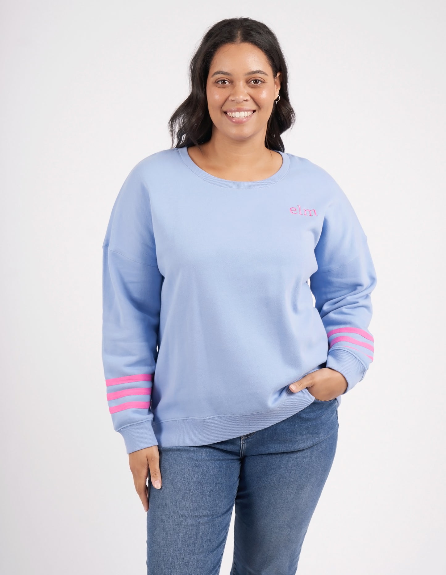 Elm Intersect Crew Lilac, Shop Elm Intersect Crew Online, Elm intersect Crew Hydrangea, Elm Stockists