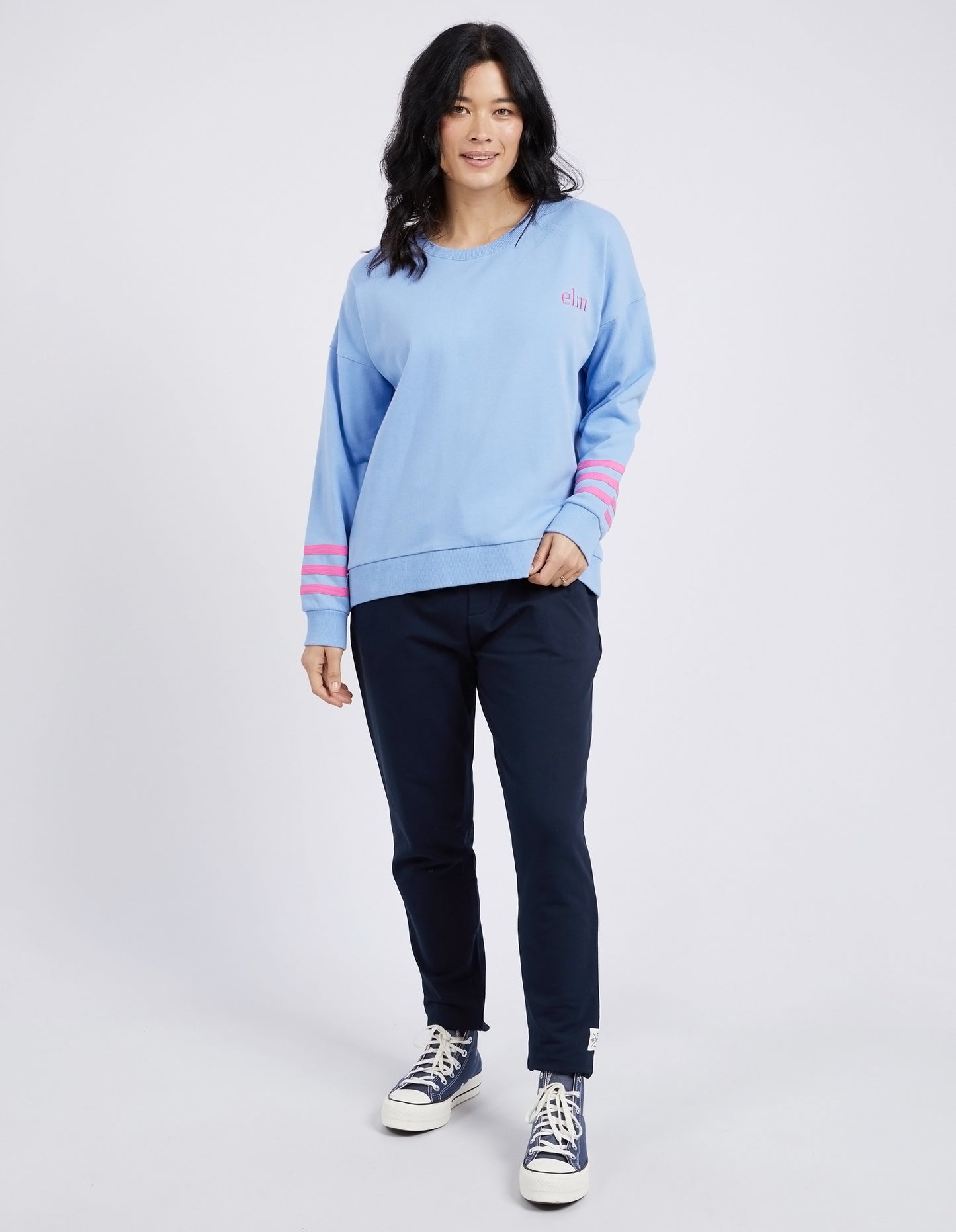 Elm Intersect Crew Lilac, Shop Elm Intersect Crew Online, Elm intersect Crew Hydrangea, Elm Stockists
