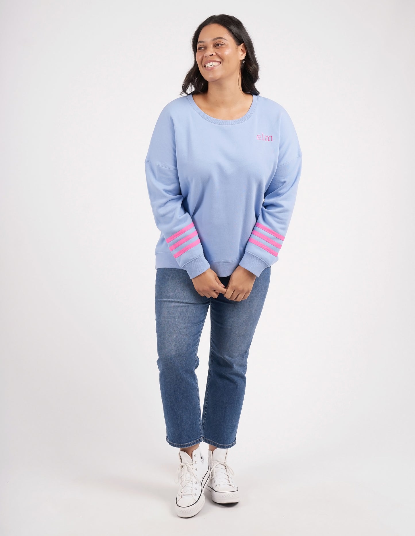 Elm Intersect Crew Lilac, Shop Elm Intersect Crew Online, Elm intersect Crew Hydrangea, Elm Stockists