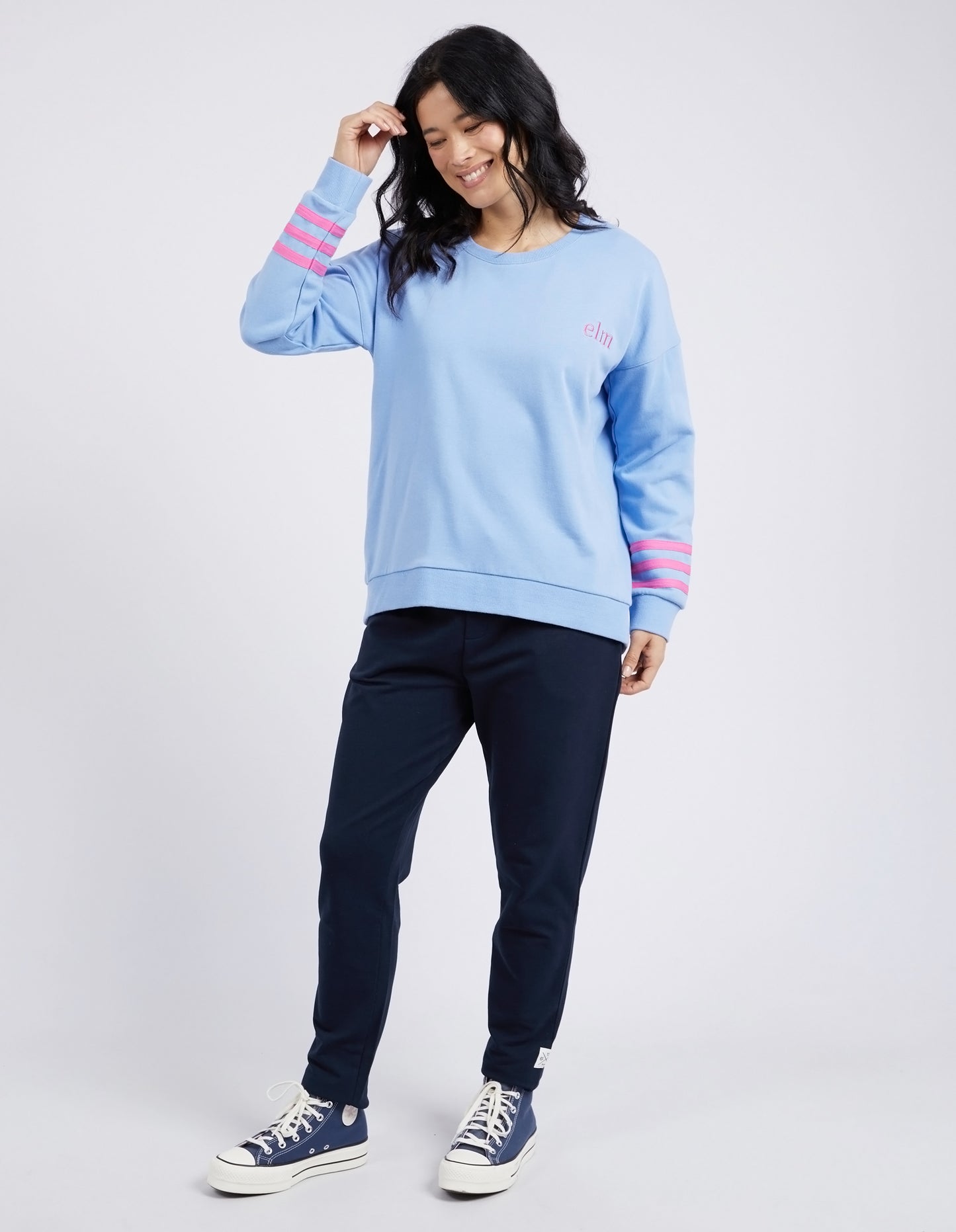 Elm Intersect Crew Lilac, Shop Elm Intersect Crew Online, Elm intersect Crew Hydrangea, Elm Stockists