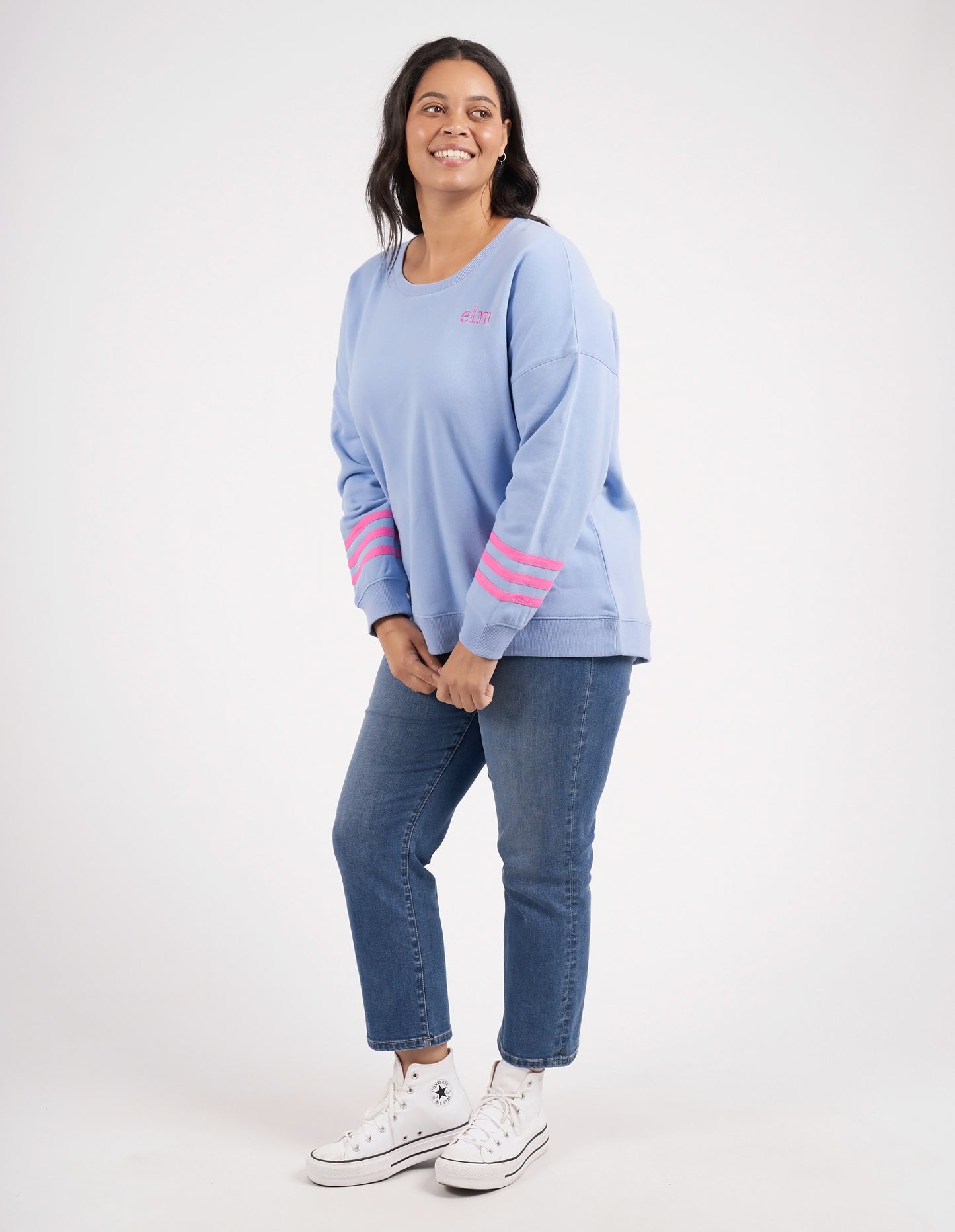 Elm Intersect Crew Lilac, Shop Elm Intersect Crew Online, Elm intersect Crew Hydrangea, Elm Stockists