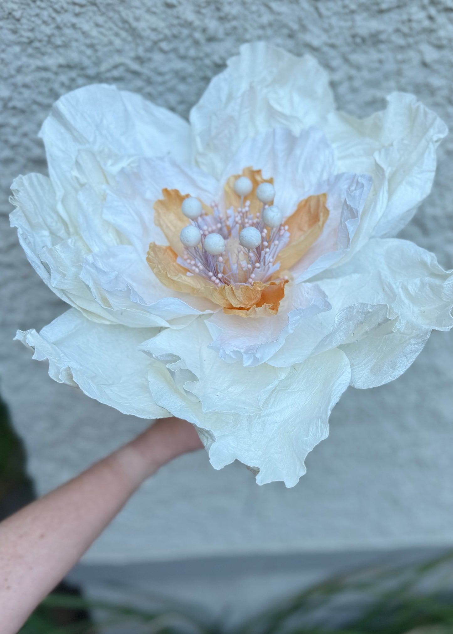 Large Poppy Paper Flower - White