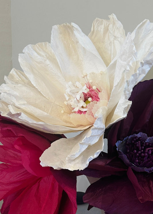 Dancing Paper Flower - XL - White