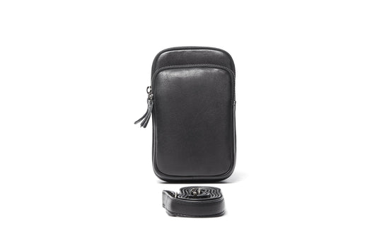 Shop Ladies black Leather Phone Bag, Buy Zita Black Leather Ladies Phone Bag, Shop Ladies Black Leather Crossbody Phone bag with card slots