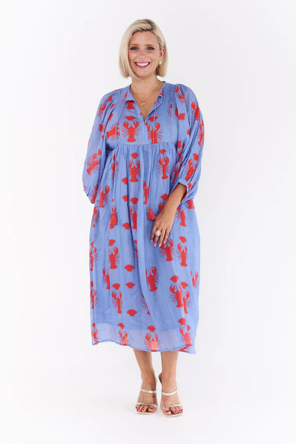 Lobster Midi Dress - Blue