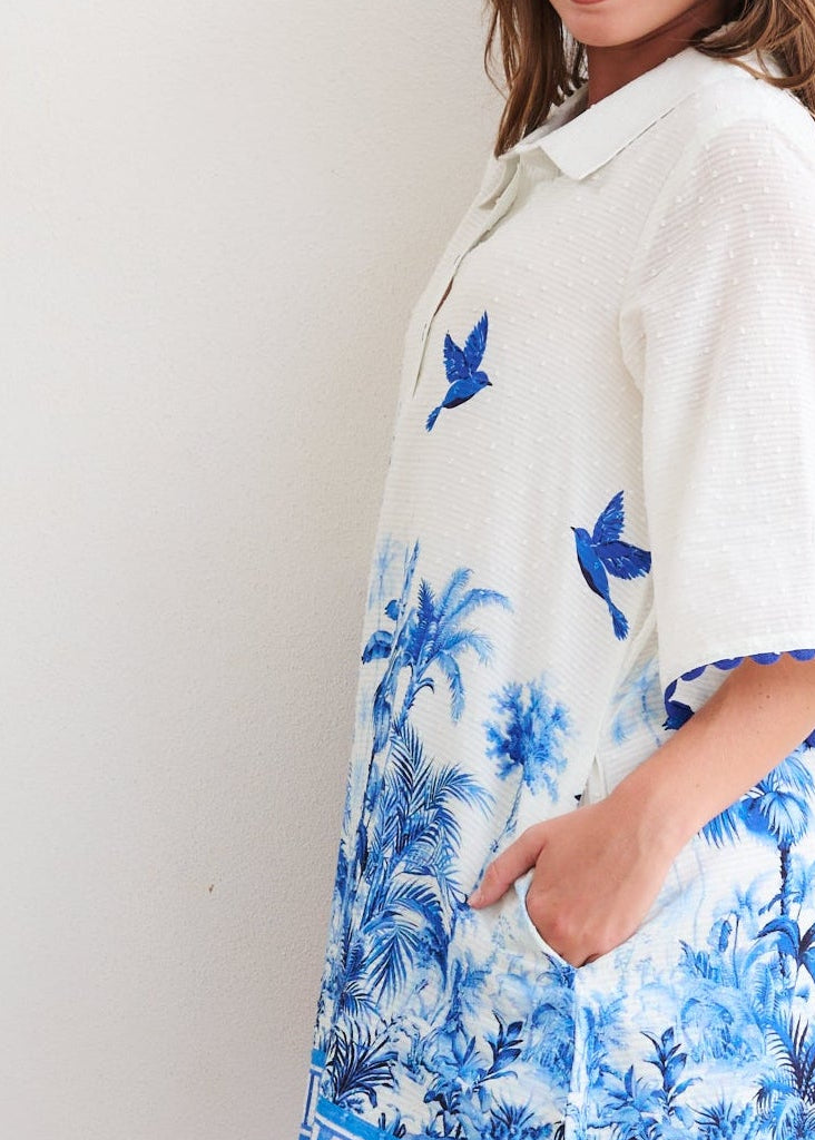 blue shift dress