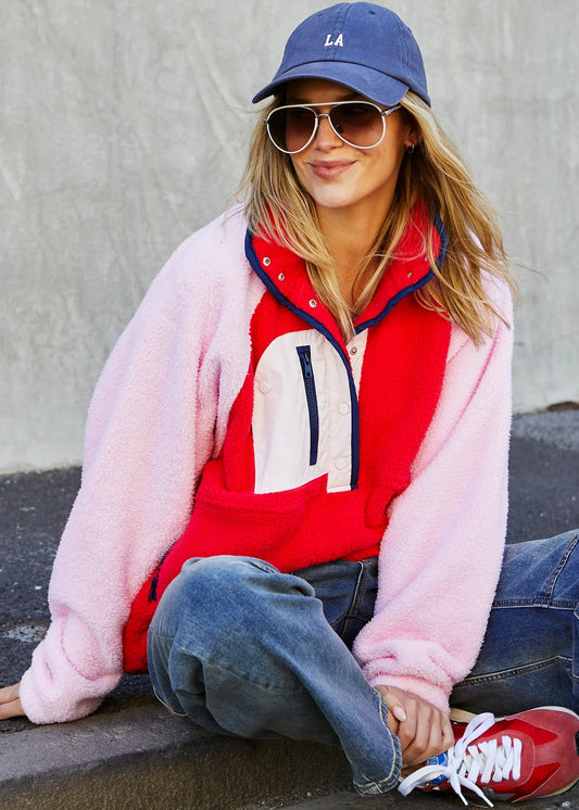 Freestyle Colour Block Polar Fleece - Red / Pink