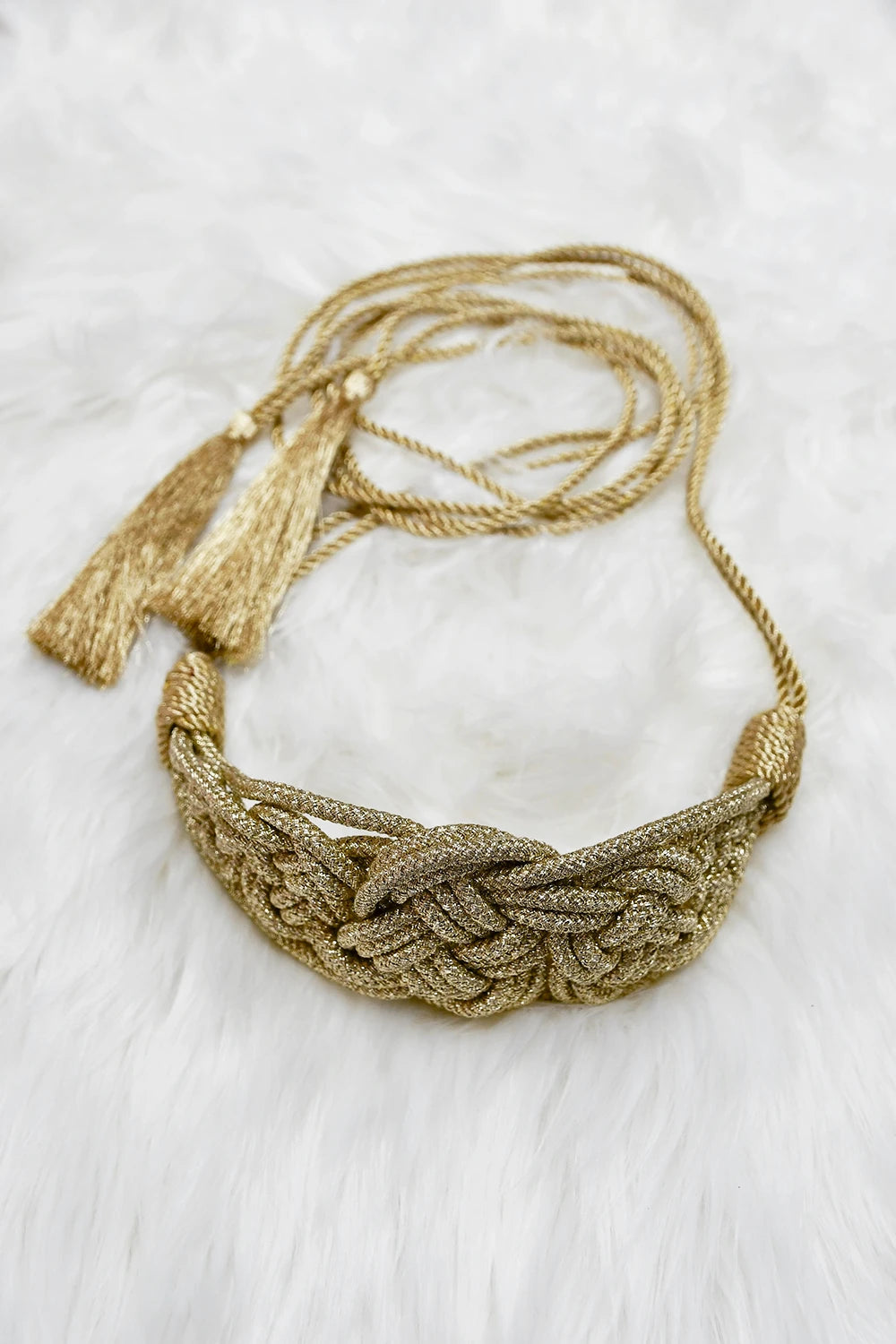 Women s Gold Braided Belt Miss June Paris