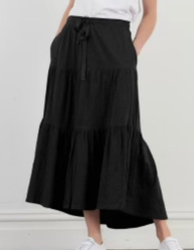 Gracie Long Line Skirt - Black