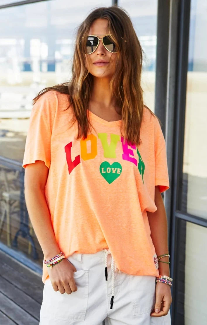 Hammill and co Orange Lover Tee V neck