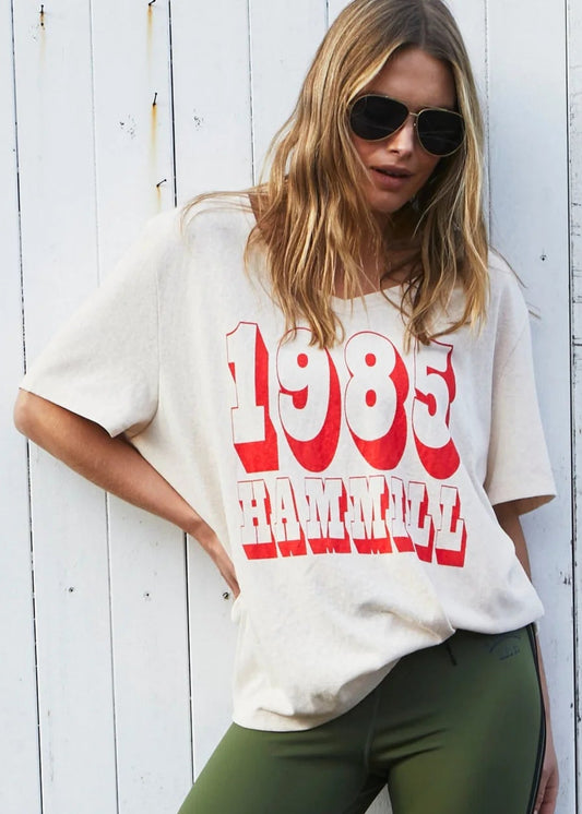 Hammill '85 Logo V Neck Tee - Natural
