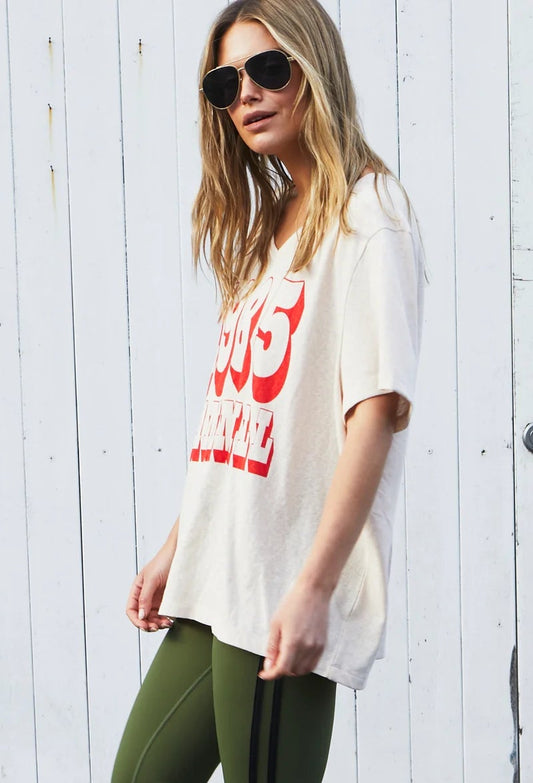 Hammill '85 Logo V Neck Tee - Natural