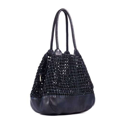 Hermitage Woven Leather Tote Bag