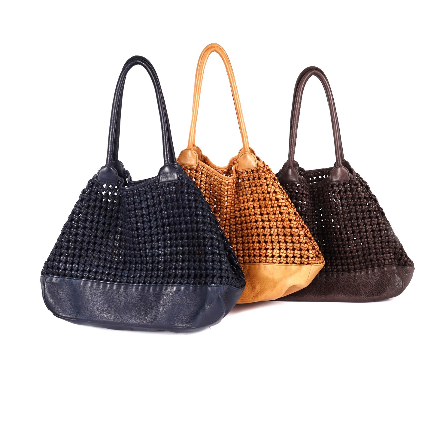Hermitage Woven Leather Tote Bag