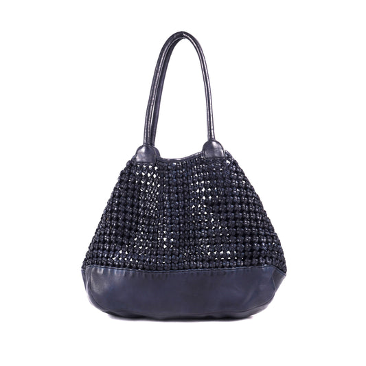 Hermitage Woven Leather Tote Bag