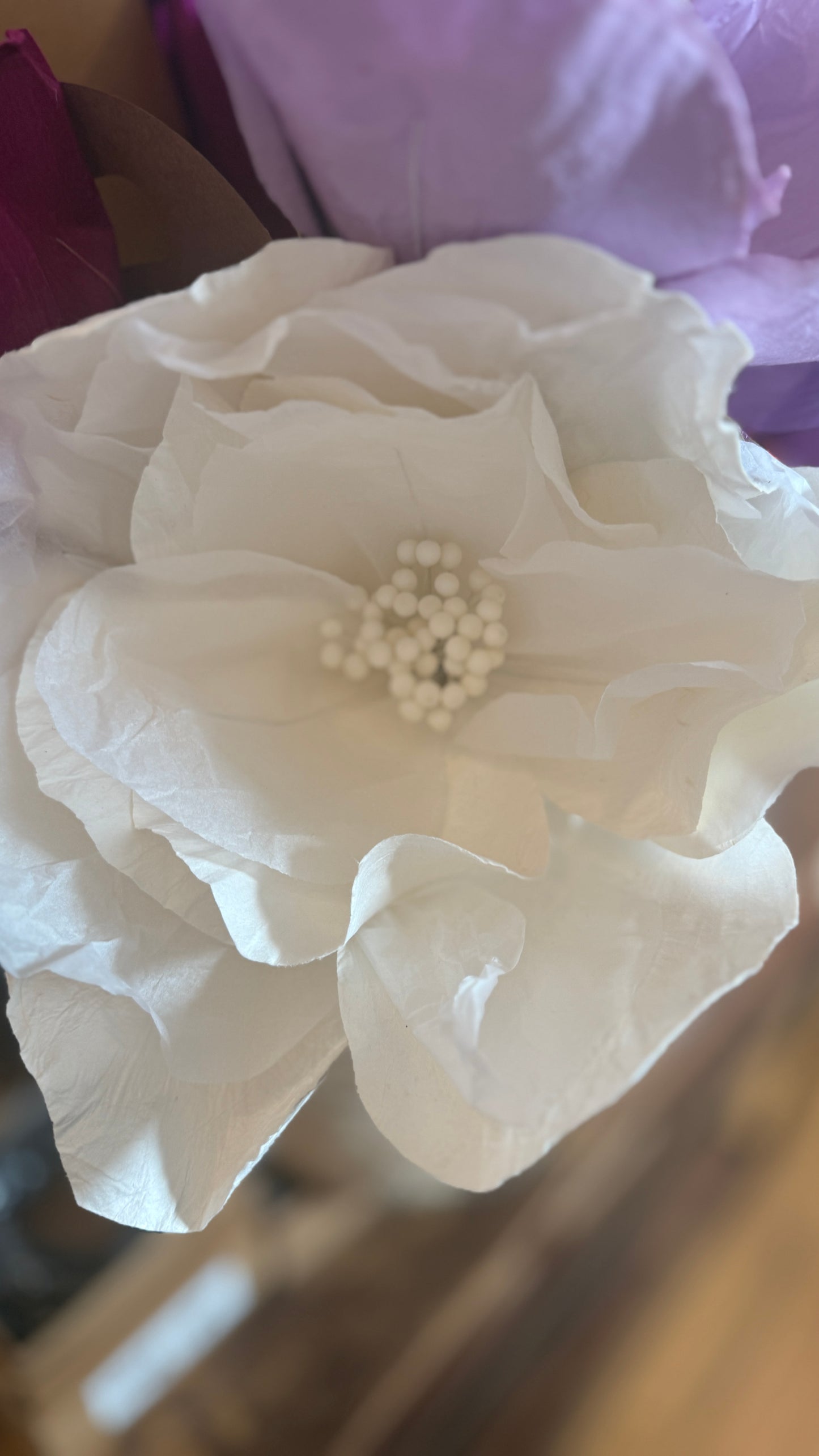 Sakura Paper Flower - White Snow