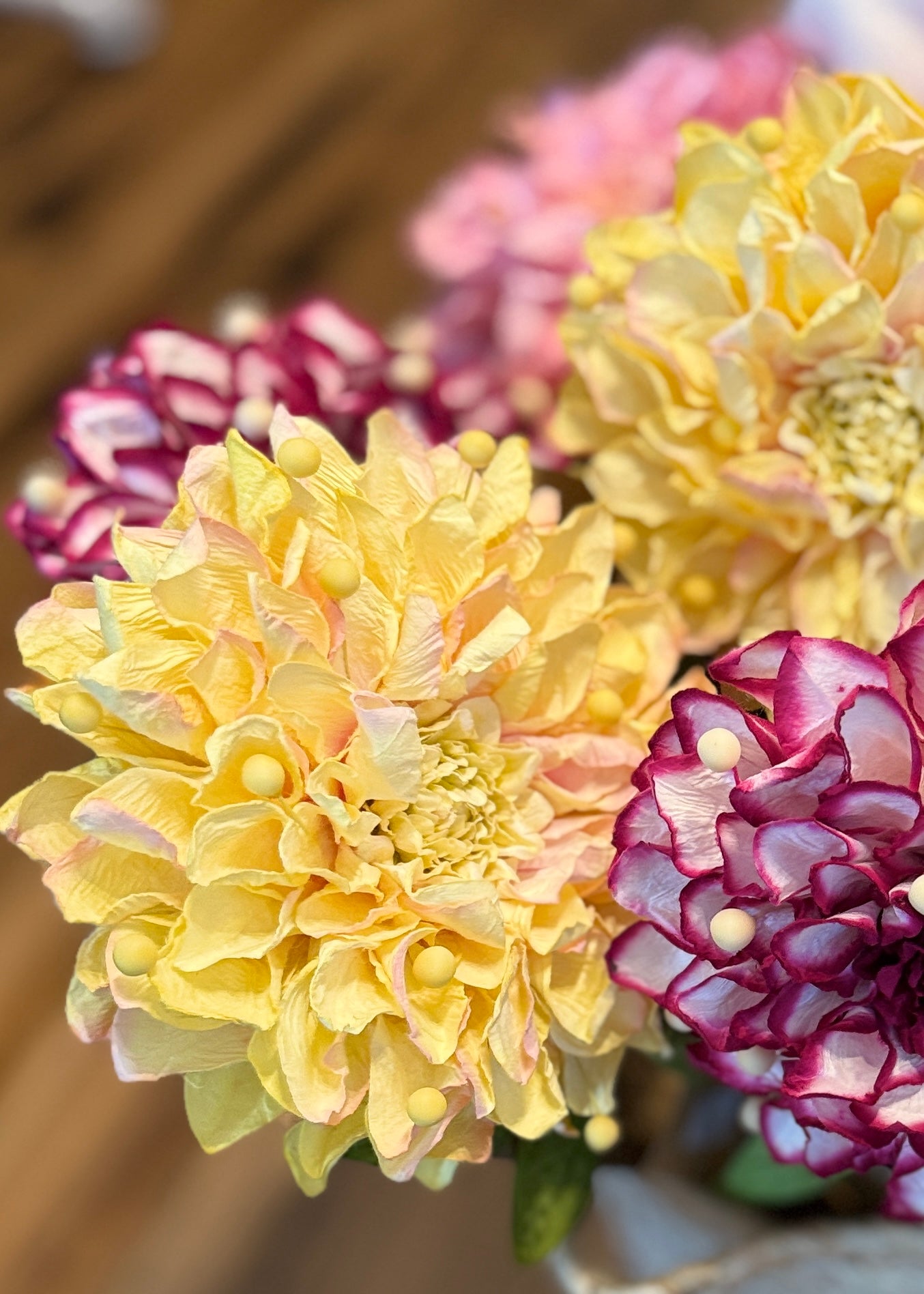 Dahlia Paper Flower - Yellow
