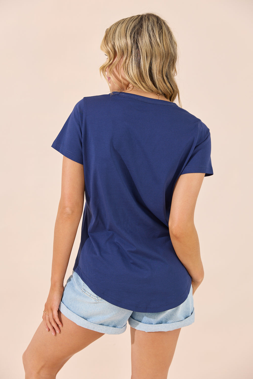 JOVIE_FOREVER_V_NECK_TEE_NAVY_BLUE_STRIPE_BASIC_STATE_JOVIE_CLOTHING_STOCKISTS